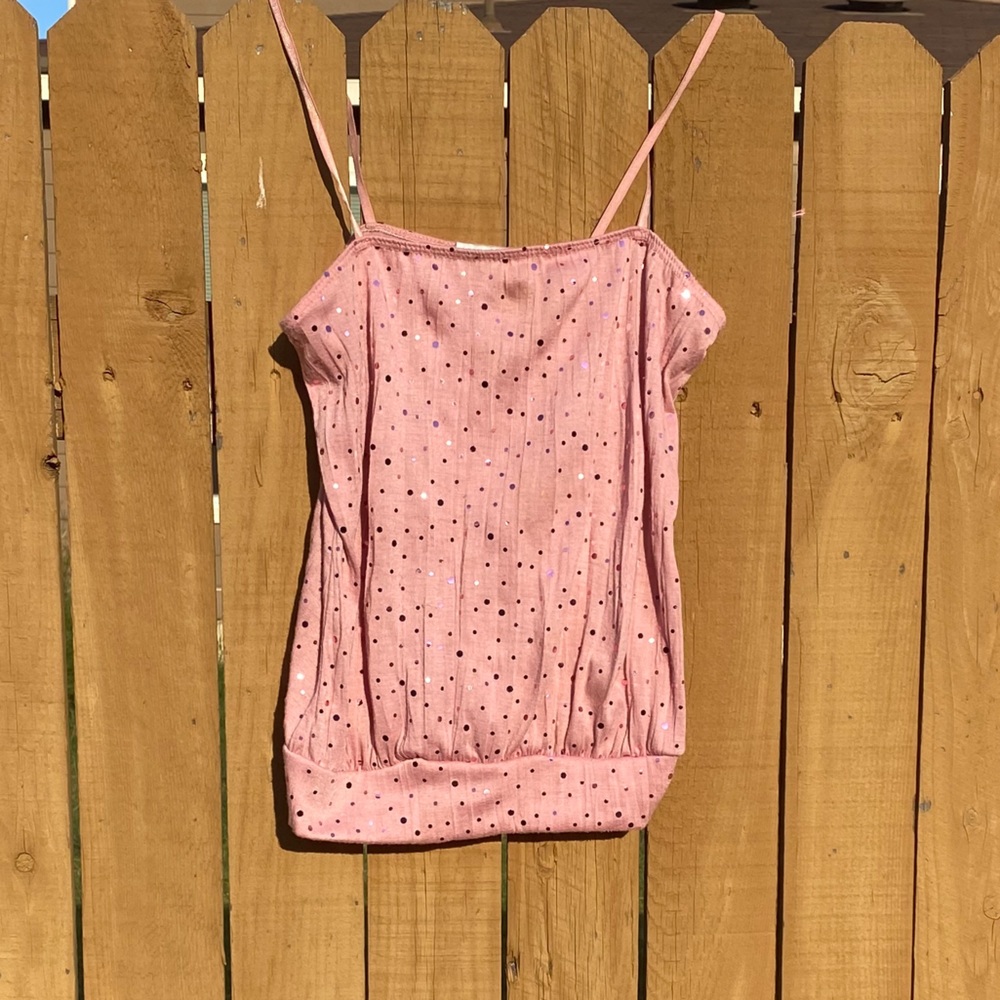 Pink Glittery Spaghetti Top